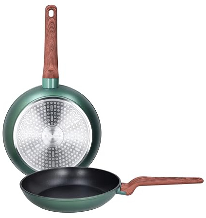 Tognana Shiny Green, set 2 padelle 24/28 cm, alluminio, verde