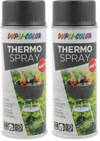DUPLI-COLOR 159107 THERMO SPRAY gussgrau 600°C 400 ml (Packung mit 2)
