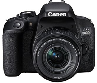 Canon EOS 800D Digital SLR Camera and EF-S 18-55mm f/4-5.6 IS STM Lens - Black