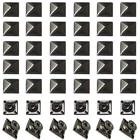 Pyramidennieten Spitzenieten 100 Stück Ziernieten Quadratisch Pyramide Spike Nieten Bolzen Schuhe Tasche Dekorative Bastelarbeiten 8mm