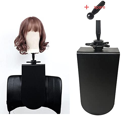 hairyhme Chair Mannequin Head Clamp Stand with Clip for Wigs and Trainning Head Sturdy and Durable Adjustable Wig Head Stand Holder for Cosmetology Hairdressing Seat Back Clamp