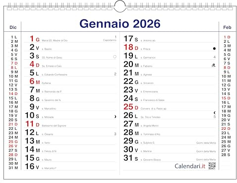 Calendario 2026 OLANDESE da muro 3 mesi ORIZZONTALE A3-42X30 CM
