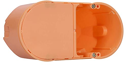 Voxura Hohlwand-Elektronikdose Gerätedose Schalterdose Tunnel 2 Kammer Dose winddicht 2x Ø 68mm Einbautiefe 75mm tief HW inkl. Trennwand und Abdeckung orange 21 Stück