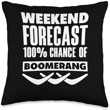 Weekend Foreacst 100% Chance Of Boomerang Player Sports Throw Pillow