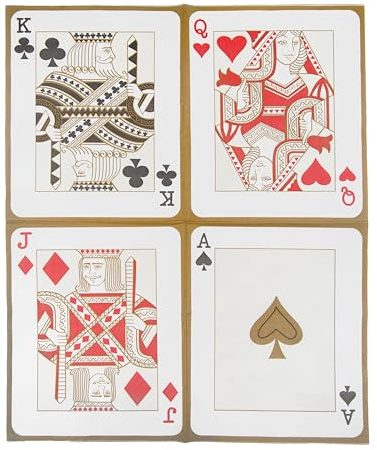 Talking Tables Spielkarten Servietten für Casino Partydekorationen, Spieleabend, Poker | Packung mit 20 goldenen Papierservietten Ass Bube König Königin Alice im Wunderland Kartenspiel, Mittel