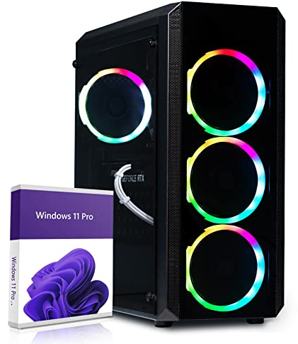 Greed® MK2 4K High End Gaming PC – AMD Ryzen 7 5700X 8 Core - Nvidia Geforce RTX 4060 – computer RGB ultra veloce + desktop Monster Raytracing con 4,6 GHz – 32 GB DDR4 RAM – 1TB SSD – WLAN + W11 Pro