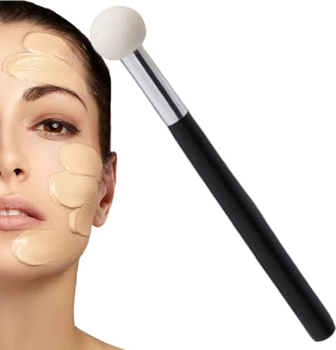Lambo Svampborste för makeupsvamp, svamphuvud sminkborstar, svampborste för make-up, smink – för ansikte, näsa, ögonlock, ögonskuggsborste för kvinnor och flickor
