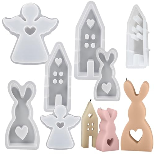 Niktule 7 Stück Silikonform Ostern, Ostern-Harzform, Engel Silikonformen