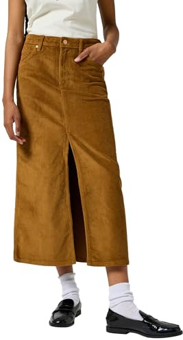 Wrangler Corduroy Maxi Jupe, Cognac, XL Femmes