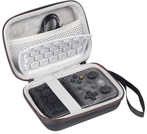 Growalleter Tasche für RG35XX/ RG35XX Plus/ RG353VS/ RG353V Retro-Handheld-Spielkonsole und Zubehör Aufbewahrungs-Organizer Tragetasche (nur Tasche)