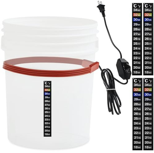 Tellegloww Brew Fermentation Heating Belt Warming Belt with 5 Black Thermometer Strip for Fermenting, Brewing, Wine, Kombucha