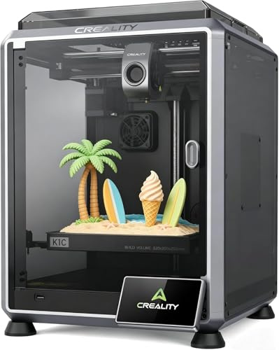 Creality K1C 3D Imprimante Officielle 2024 Nouvelle, Haute Vitesse 600mm/s, Caméra AI, Nivellement Automatique, Prend en Charge Les Filaments en Fibre de Carbone，220×220×250mm Taille de l’Impression