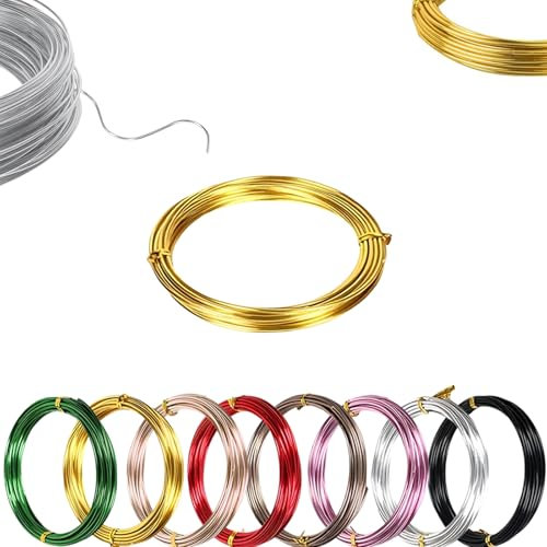 45m Gold Aluminum Craft Wire 1mm 18 Gauge,Thin Crafting Bendable Sculpting Copper Wires,Weaving Wrapping Florist Metal Wire for Jewellery Making,Modelling,Bead Floral Making Skeleton Wires