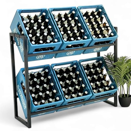 DanDiBo Dryckeslådehylla, lådor med galler, krokar i metall, dryckesställ, mugglådahållare (6 lådor + krokar)