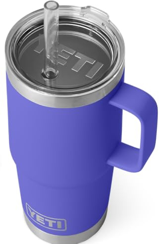 YETI Rambler Straw Mug, Stainless Steel Vacuum Insulated Mug with Straw Lid, Ultramarine Violet, 25 oz (739 ml)