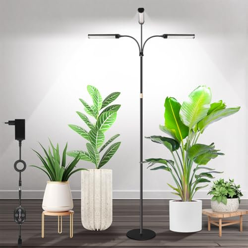 Große Pflanzenlampe für Innenbereich 24V, 660 nm Verstärktes Vollspektrum, LM281B+ LED Pflanzenlampe, Grow Light mit Timer & dimmbar, Höhenverstellbar 55–178 cm, 25 cm Basis, 28 W, 560 µmol/s/m²@6 cm