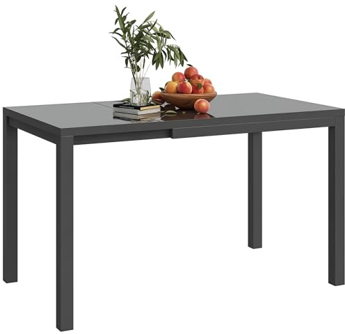 Outsunny Mesa de Jardín Extensible Ajustable 85-125 cm 70 kg Gris Oscuro