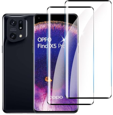 Lyphpe 【2-PACK】 Designed for Oppo Find x5 pro Screen Protector Case Friendly, 3D Curved, Screen Protector Tempered Glass cell Phone Film HD Clear