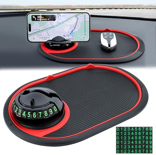 IIRC Antirutschmatte Auto, 360 Grad Drehbare Handyhalterung Anti Rutsch Matte Auto, Für Handys, Schlüssel, Brillen, Schmuck und Andere Gegenstände