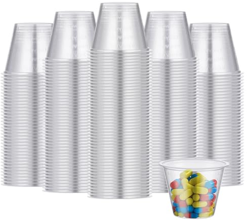 Dualshine 300 Pack Disposable Graduated Medicine Cups (30ml), 1 oz Plastic Med Cups for Mixed Pills, Liquid Medication Measuring, Resin, Epoxy, DIY Arts & Crafts