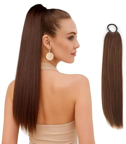 1 Stück Ponytail Extension, Echthaar Zopf 60 Cm Lang, Pferdeschwanz Haarteil Für Natürliches Aussehen, Haarverlängerung Für Täglichen Gebrauch Und Besondere Anlässe
