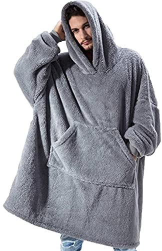 Oversize Felpa Coperta Con Maniche E Tasca Grande Sherpa Pile Coperta Indossabile Calda Felpa Con Cappuccio Invernale Per Adulti Donna Uomo E Adolescenti Felpe con Cappuccio Uomo Donna Coperta