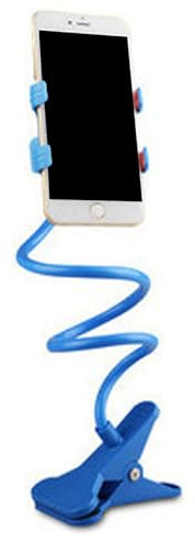 Sucritude 2 Pezzi Supporto Per Cellulare Da Attaccare Al Letto Con Molletta, Supporto Per Telefono A Collo D'oca, Staffas Di Serraggio Regolabile A 360°, Pinza Multifunzione A Braccio Lungo