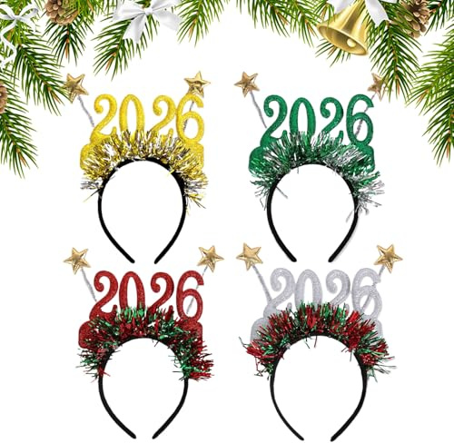 Wpsagek Jul pannband för barn – rolig dekor 2026 – festhelg pannband, för fotorekvisita outfit, cosplay, semesterfest, halloween, vinter, kvinnor, barn, flicka vuxen