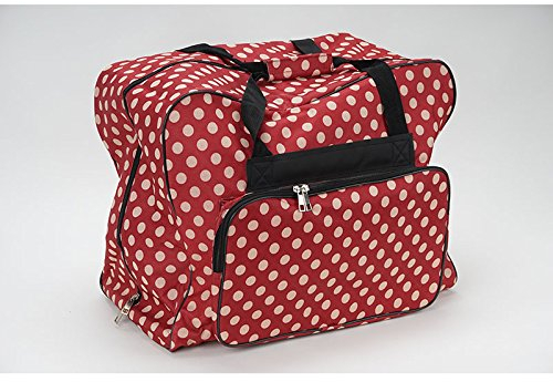 Unbekannt Over-/Coverlock Tasche XL (rot/Creme gepunktet)