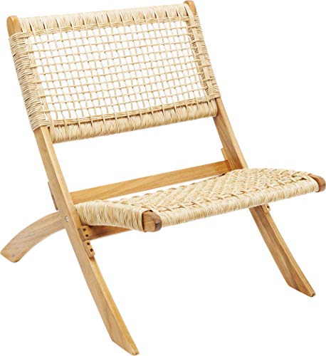Kare Design Klappsessel Copacabana, Braun, Klappstuhl, Rattangeflecht, outdoorgeeignet, 73x78x60 cm (H/B/T)