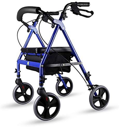 Lattice Gehgestell Aluminium Rollator Walker Mit Sitz, Inkl. Einziehbarer RüCkenlehnenstüTze, Zusammenklappbarer Rollator FüR Senioren, Feststellen Von Handbremsen