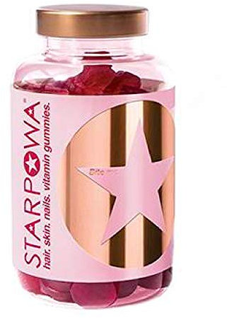 Starpowa Hair Skin and Nails Vitamins - Vitamin Gummies for Growth, Strength & Radiance - Packed with Biotin, Zinc, Vitamins A, C, D, E, B12 & Aloe Vera - Plant-Based, Gluten-Free - Berry, 60 Chews