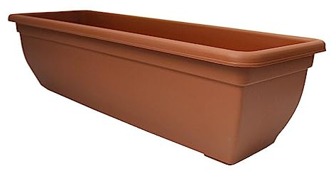 Cheerful Bargains 60cm Large Terracotta Indoor/Outdoor Planting Trough | Lightweight Plastic Flower, Veg & Herb Planter for Windowsill Herb gardens, Patio & Balcony | Weather-Resistant Plant Pot