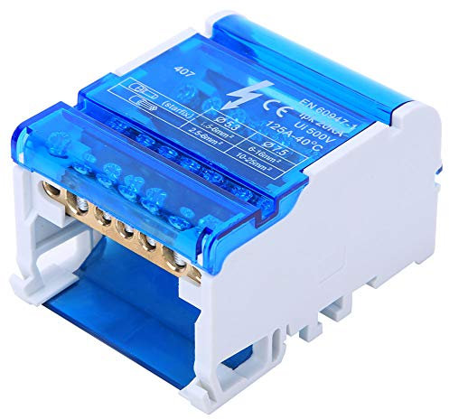 Scatola di distribuzione morsettiera Eujgoov 407 Scatola di distribuzione morsettiera su guida DIN a 4 livelli monofase Scatola di distribuzione