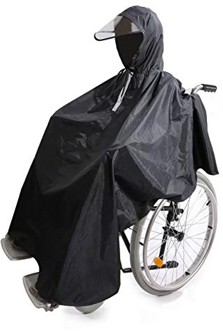 LTG PRO® Rollstuhl-Poncho Regenmantel, wasserdicht, mit Kapuze, Mobilitätshilfe, Unisex