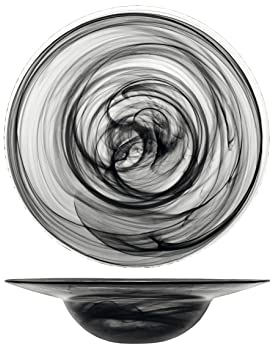 H&H 7623826 - Plato para pasta Alabastro, cristal, negro, 26 cm, cristal