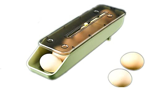 YYUNANG Eierbox mit automatischem Rollen Eier Behälter Kühlschrank Kunststoff eierspender Eier Aufbewahrungsbox Eierablage-Halter für den Haushal Kunststoff-Eierhalter (Grün)