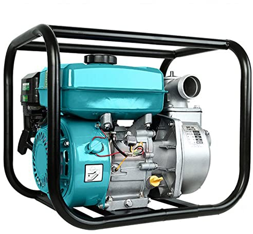 Motopompa a Scoppio Autoadescante con Motore a Benzina 4 Tempi (7,5 CV,32m Altezza Massima dell'Acqua) per Giardinaggio Ed Irrigazione Piscina,Green-2inch