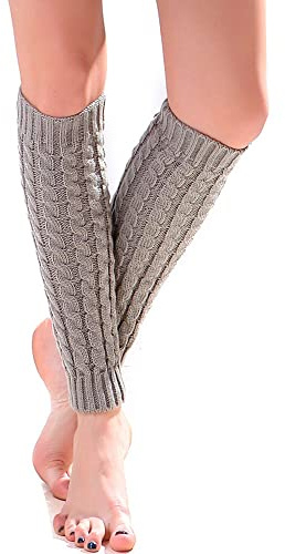 VUCDXOP Damen Langer Beinwärmer Frauen Mädchen Winter Crochet Stricken Stulpen Beinstulpen Beinwärmer Kniestrümpfe Legwarmers Strümpfe Overknees, in Einheitsgröße