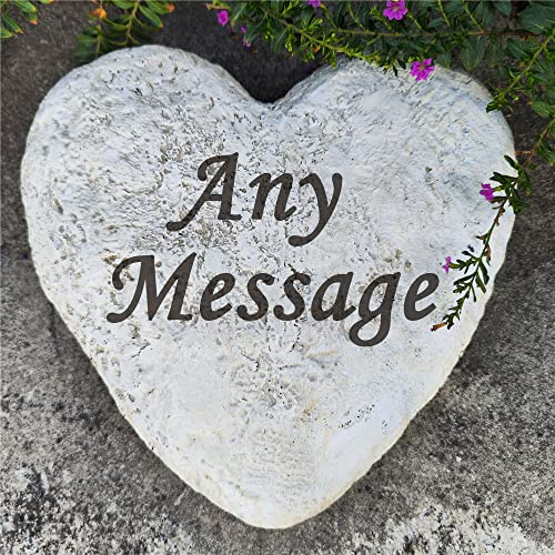 CUDMORERBE Personalized Garden Stones in Memory of Loved Ones, Engraved Heart Shape Memorial Stone Gravestones Tombstone Rocks, Sympathy Memorial Gifts for Loss of Father Dad Mom Grandma