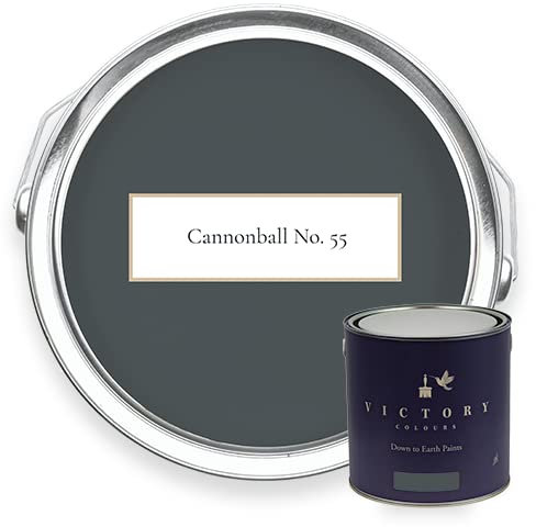 Victory Colours Cannonball | Dark Grey Paint - 2.5 Litres - Kitchen/Bathroom Emulsion (Soft Sheen)
