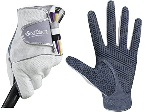 Scott Edward Guante de Golf para Hombre Antideslizante Transpirable Suave Lavable Desgastado en la Mano Izquierda Palma Blanca