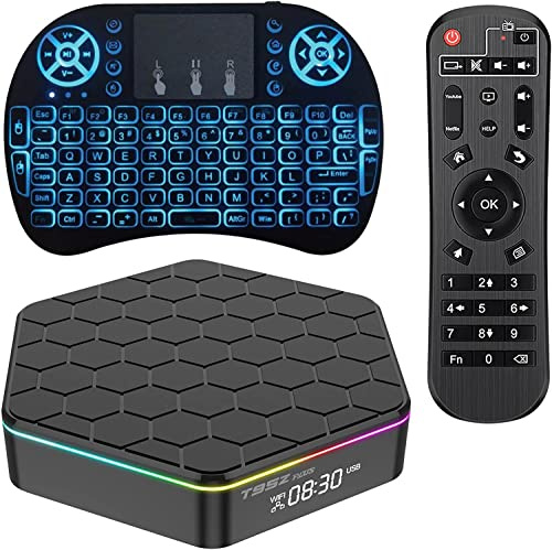 Android 12.0 TV Box, 4GB RAM 32GB Rom Allwinner H618 Quad-Core 64-Bit Cortex-A53,2.4Ghz/5.0Ghz WiFi 10/100M, Supporto H.265/3D/6K Ultra HD/BT 5.0, con Mini Tastiera Wireless,4gb+32gb