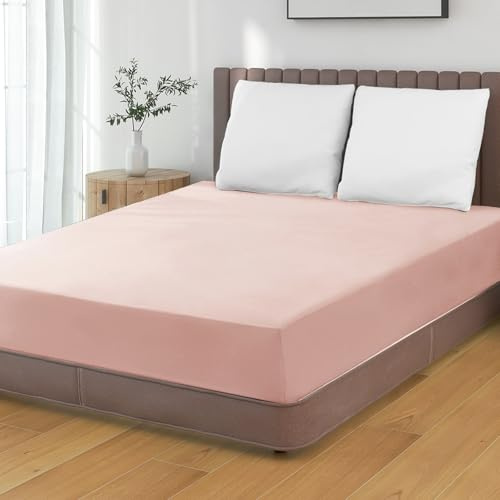 HENGWEI Spannbettlaken 180x200cm Mikrofaser, Spannbetttuch bis 30cm Matratzenhöhe Weiche Matratzenauflage, mit Elastischem Boxspring, für Boxspringbett & Wasserbett, Rosa