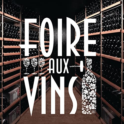 Affichesstore 30555 - Sticker Vitrophanie Electrostatique L40 H50 cm - Decoration Foire aux Vins - Blanc Sur Film PVC Transparent 150 Microns