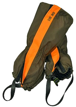 HUBERTUS Jagd Gamaschen Drückjagd Grün Orange (extra Weite Wade)