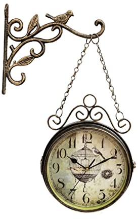 Garneck Retro Wanduhr Aus Eisen in Vogelform Digitale Hängeuhr Dekorative Kunstuhr Für Schlafzimmer Und Wohnzimmer Einfach Zu Montieren
