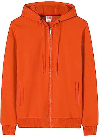Herren Kapuzenjacke Hoodie Basic Reißverschluss Sweat Jacken Hoody Sweatshirt Kapuzenjacke Kapuzenpullover Sweatshirt Hoodie Pullover Geschenke Für Männer Jungen Herren Orange XL