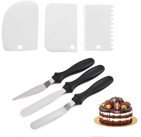 Espátula Reposteria, Espátulas para Glaseado, Kit de Espátula de Glaseado, 6 Piezas Espátula Compensada, Espátulas de Glaseado, Espátulas de Glaseado Hornear, Espátula de Acero Inoxidable para Tartas