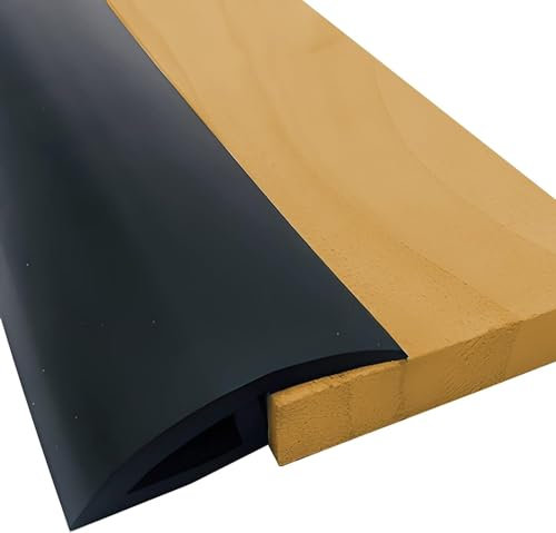 DECAKE PVC-Teppichboden-Übergangsstreifen, Selbstklebende Schwellenstreifen, Bodenabdeckungsstange, leichte Vinyl-Bodenbelag-Kantenverkleidung, für Haustüren (Farbe: Schwarz, Größe: 95 cm